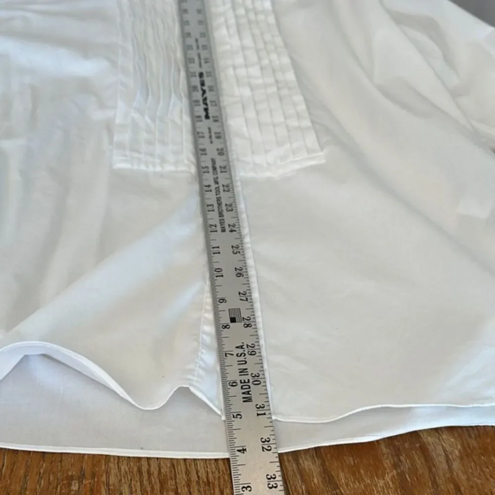 J. Crew Ludlow Pleated Bib Tuxedo Shirt Mens XL Cuff Links Formal Event White